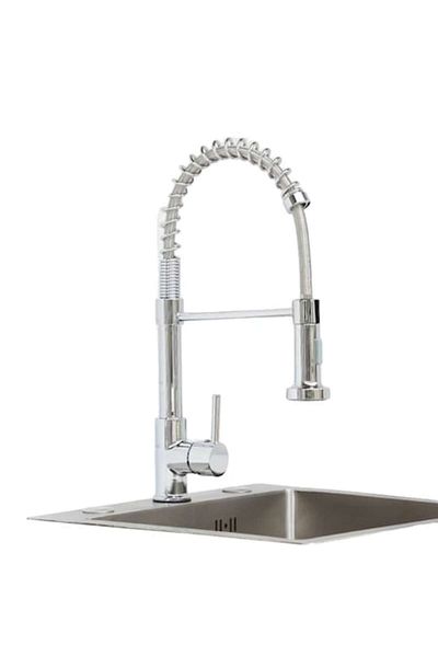 Rovitech Baterie sanitara, tip spray retractabil, apa calda si rece, crom, montare pe blatul de lucru