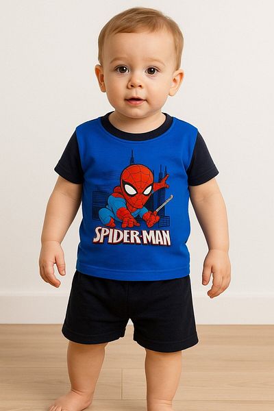 Yalçınoğlu Kids Boys' Character Print Summer Suit - Park and Nursery Fashion for Energetic Kids - Boys