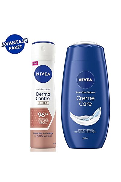 NIVEA Derma Control Clınıcal WOMEN 150 ml+Creme Care Duş Jeli 250 ml