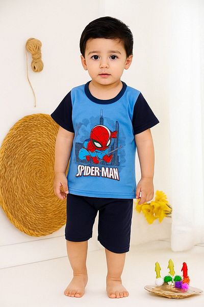 Yalçınoğlu Kids Boys' Character Print Summer Suit - Park and Nursery Fashion for Energetic Kids - Boys