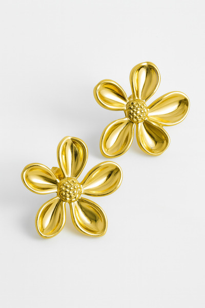 The Collection Non-Tarnish Steel Women's Flower Flower Earrings