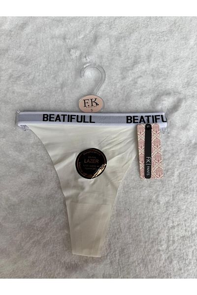 ENDAMIM Laser Cut Rubber Written Non-Marking Tanga Panties - 2813