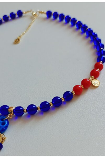 shop Mediterranean Syriac Stone Tassel Glass & Crystal Bead Handmade Necklace