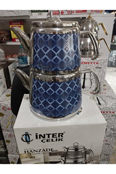 İnter celik çaydanlık aile boyu hanzade. Mavi. Renk