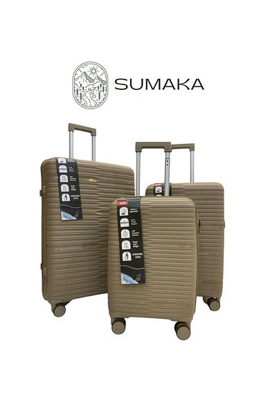 SUMAKA Luggage Travel Suitcase Trolley Bag - Set of 3 pcs - With Spinner Wheels (Silicone)