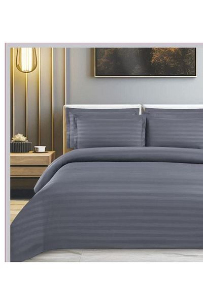SNOOZYL طقم سرير مفرش نفرين فندقي فخم بتصميم مقلم من خامة القطن لتعيش رفاهية الفنادق مقاس 240*260 سم