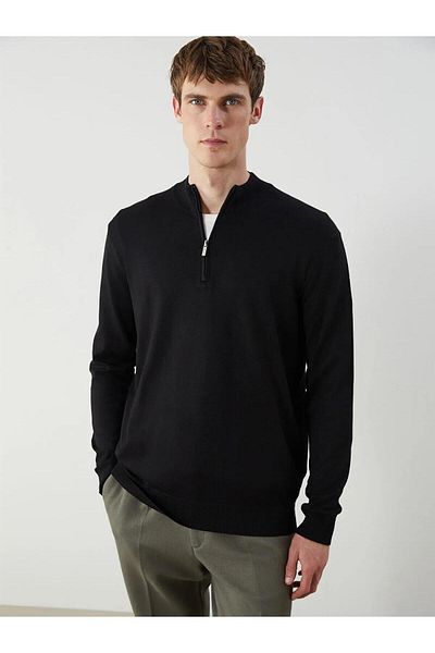 LC Waikiki Мъжки трикотажен пуловер с яка стойка SOUTHBLUE (W5)