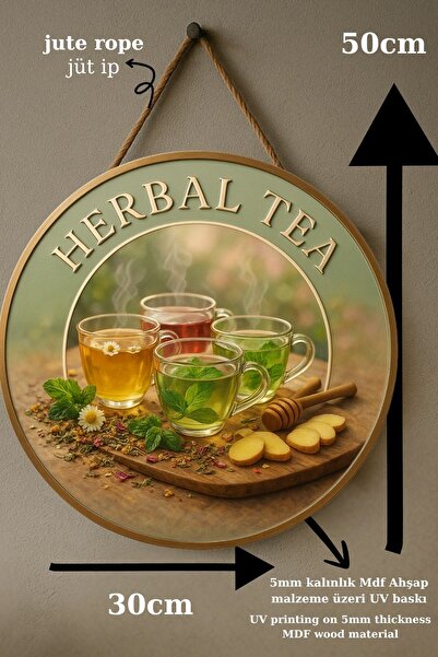 Nod Herbal Tea Temalı Kapı Süsü Tablosu – Bitki Çayı Konseptli Doğal ve Ferahlatıcı Duvar Dekoru