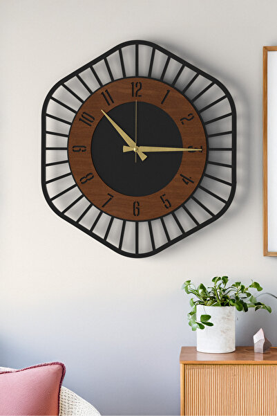LUPOKRAFT Modern Dekoratif Ahşap Duvar Saati – Sessiz Mekanizma, 48 cm, Renk ...
