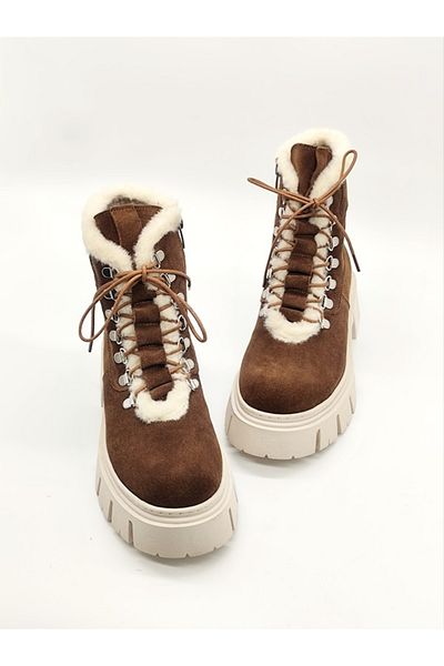 Of&Off Women's Genuine Suede Leather Boots