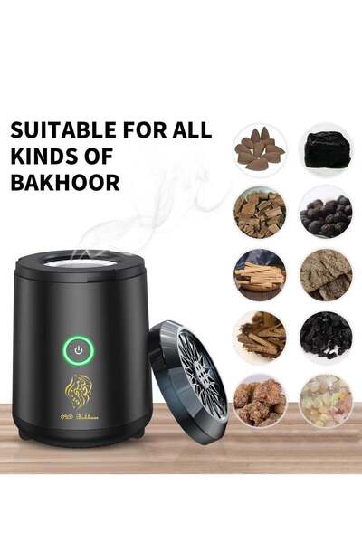 genration [مُحسَّن] مبخرة كهربائية صغيرة محمولة قابلة لإعادة الشحن عبر USB برائحة منعشة باللون الأسود