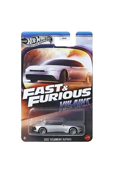 HOT WHEELS Hot Wheels, 2022 DeLorean Alpha5, Personajul negativ Fast and Furious, 1:64, Alb, Seria argintie 2025