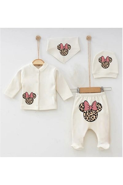 bebekpare Baby Girl Hospital Discharge Set Leopard Printed