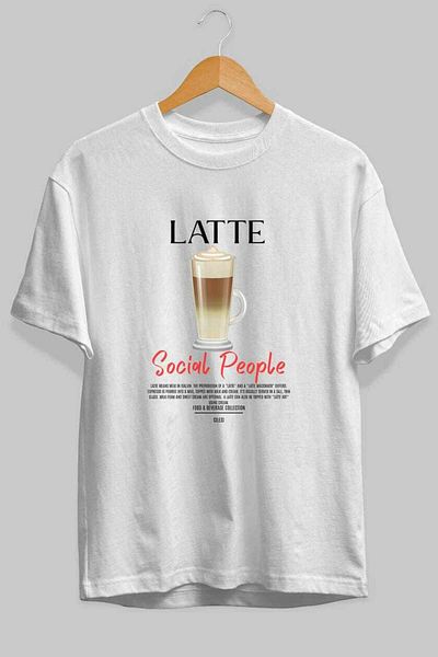 Ankhises Latte Cocktail Front Printed Oversize T-Shirt Men Women 100% Cotton Crew Neck Tshirt