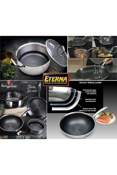 Berlinger Haus Eternal Collection Non-Stick Pot, 20 cm, Stainless Steel 18/8, 2.7L