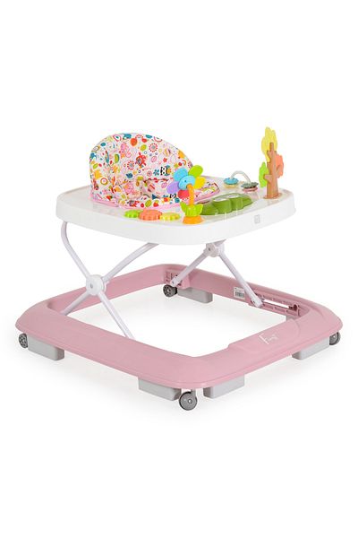 Moni Baby Walker 6 Months+ Forest Pink – Interactive Panel with Sounds and Melodies, 3 Adjustment Levels