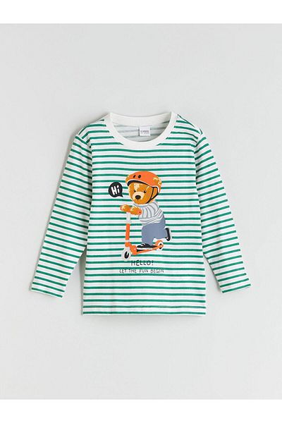 LC Waikiki Set pijamale pentru băiat cu imprimeu cu gâtul rotund (W5)