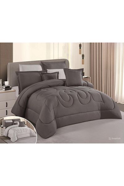 SNOOZYL مفرش سرير نفرين فخم ملكي سادة فندقي صيفي من المايكروفايبر مقاس 240*260 سم