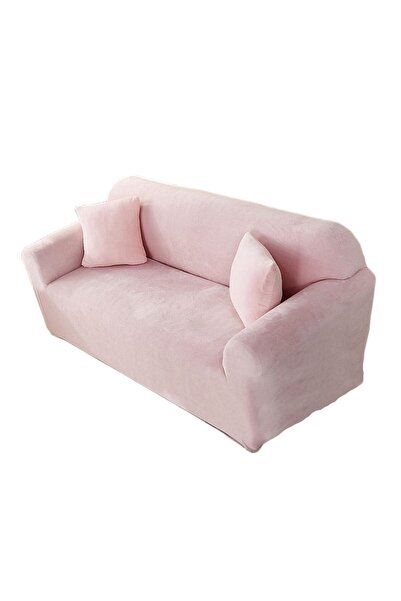 OEM Velvet sofa cover for 2 people, ZUBI, light pink, 130-180 cm