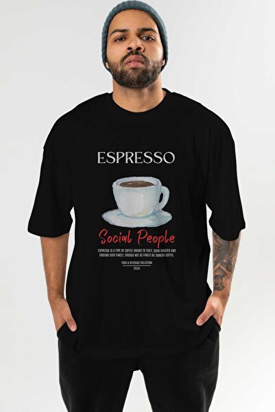 Ankhises تي شيرت كبير الحجم مطبوع عليه كوكتيل الإسبريسو للرجال والنساء مصنوع ...