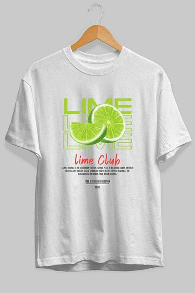 Ankhises Lime Cocktail Front Printed Oversize T-Shirt Men Women 100% Cotton Crew Neck Tshirt