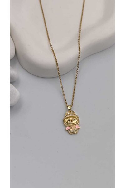 The Collection Labubu Baby Necklace Non-Tarnish Gold Women's Steel Necklace