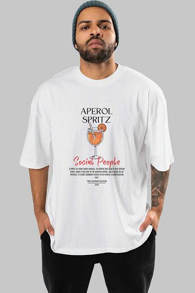 Ankhises Aperol Spritz Cocktail Front Printed Oversize T-Shirt Men Women 100% Cotton Crew Neck Tshirt