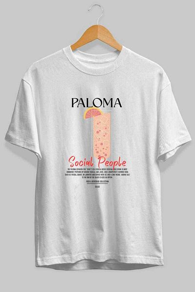 Ankhises Paloma Cocktail Front Printed Oversize T-Shirt Men Women 100% Cotton Crew Neck Tshirt