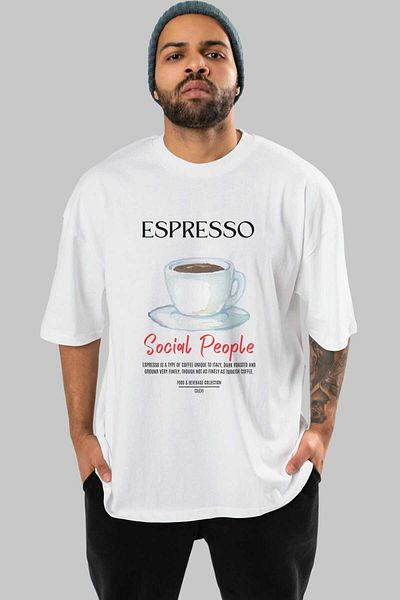 Ankhises Espresso Cocktail Front Printed Oversize T-Shirt Men Women 100% Cotton Crew Neck Tee Shirt