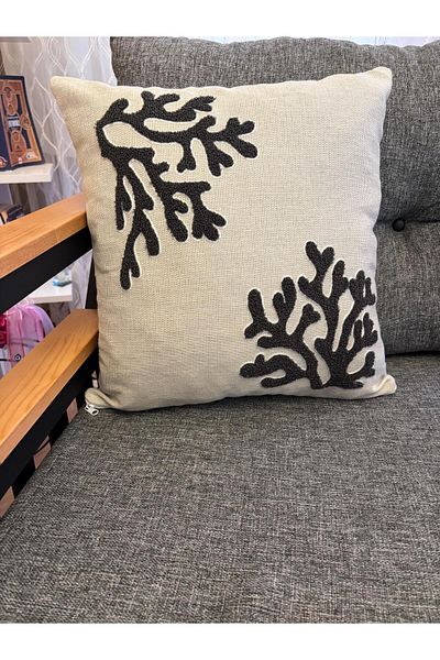Mustgross Husă de pernă din lenjerie brodata cu model Coral 1 bucată - 43x43 cm