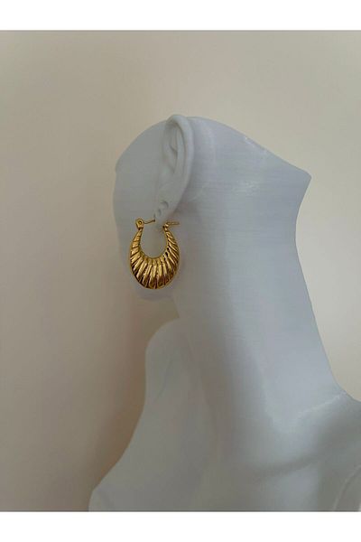 STEELSPARK Sea Shell Pattern Steel Hhoop Earring