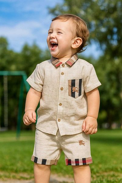 SULİFESTORE Linen shirt shorts set