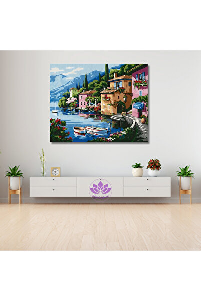 LİLYHOBBYLAND Sayılarla Boyama Hobi Seti Renkli Baskılı Kasnağa Gerili 50x65 ...