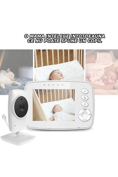 VisionHub Baby Monitor, VisionHub®, Wireless Video and Audio Monitoring System, 300 m Range, 3.2 inch Screen