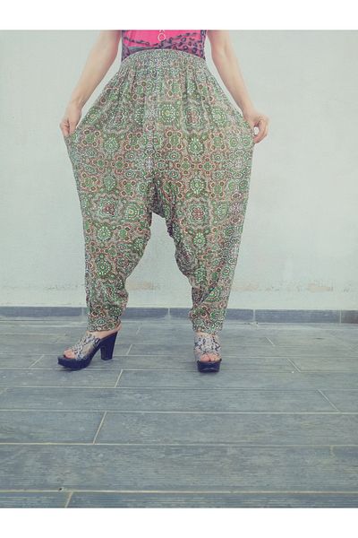 hoaryage Viscose Pressed Fabric Floral Patterned Pocketed Shalwar 100% Cotton, Size 34-48