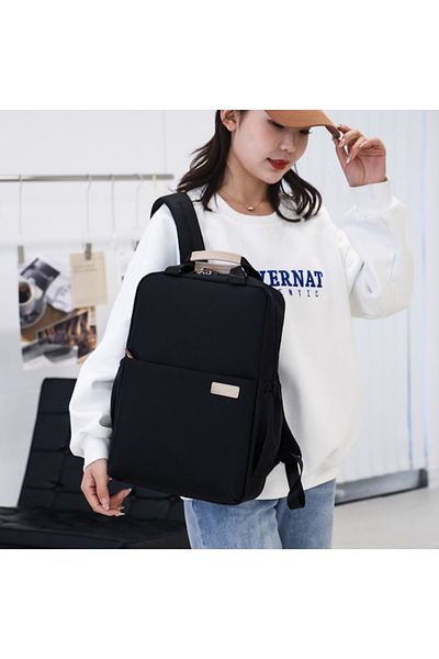 OBRALIX Laptop Backpack 15.6", Office, Elegant, Waterproof, Lightweight, 40x27x11 cm, Black,