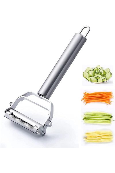 TARIK HOME Stainless Steel Double Blade Vegetable Fruit Peeler - Julienne Cutter, Slicer, Shredder