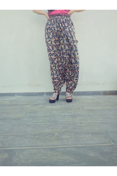 hoaryage Viscose Pressed Fabric Floral Patterned Pocketed Shalwar 100% Cotton, Size 34-48