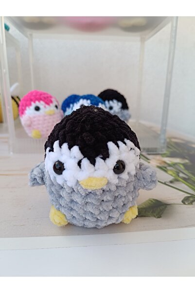 KREATİF TASARIM دمية البطريق الناعمة المحبوكة يدويًا