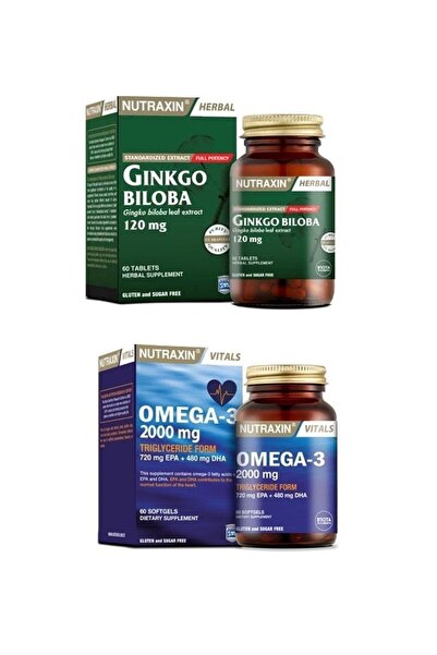 Nutraxin Ginkgo Biloba 60 Kapsül + Omega 3 2000 Mg 60 Yumuşak Kapsül