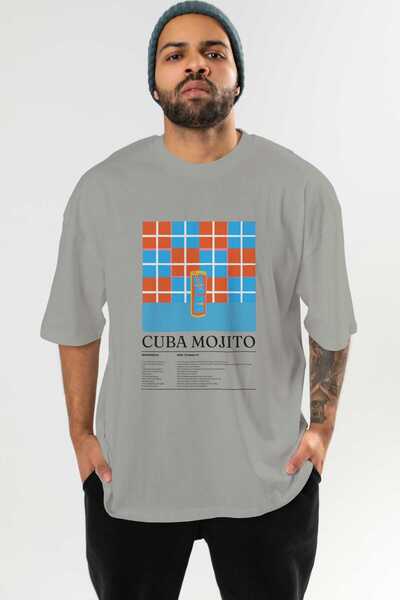 Ankhises تي شيرت كوبي موهيتو كوكتيل مطبوع مسبقًا كبير الحجم للرجال والنساء من القطن برقبة دائرية