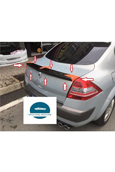 Mega Araç Aksesuar Renault Megan 2 Spoon Rüzgarlık Fiberclass Boyasız Ham Siyah