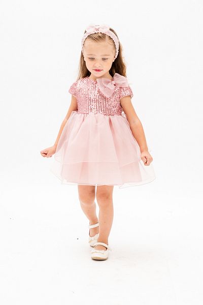 Eray Kids Girls' Dress Tulle Dress with Bow Fluffy Short Sleeve Party Evening Dress 9-24 Months