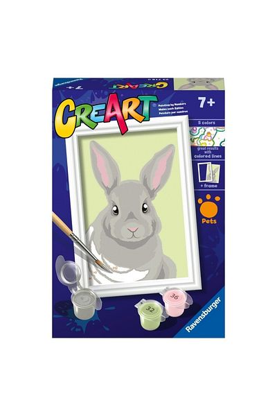 RAVENSBURGER - Creart Paint By Numbers For Kids Gray Bunny