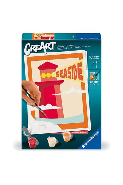 RAVENSBURGER - Create Painting By Numbers For Kids Lighthouse On The Beach