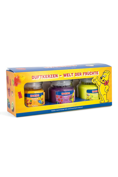 Haribo 3'Lü Kokulu Mum Seti Fruit Power - Berry Mix, Hindistan Cevizi Limon, ...
