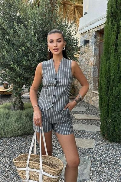 COjans Set pantaloni scurți vestă strălucitoare Carla 9821