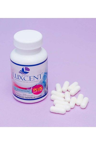 Pure Luxcent Glutathione Capsules, Anti-Aging, Anti-Stress Formula for Skin Whitening
