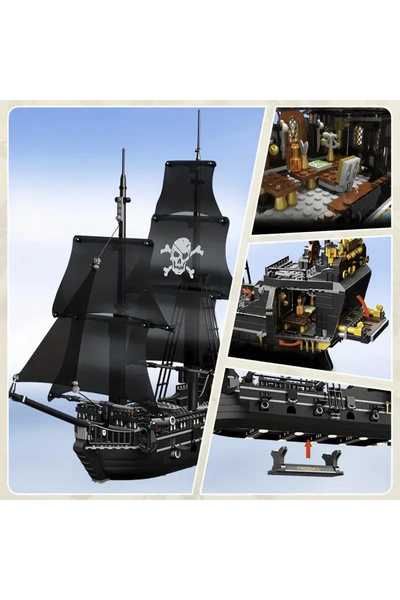BUILDING BLOCK Pirate Ship Building Blocks Set 1424 Pieces Classic Miniature Model Kit Perfect Hed for Adults