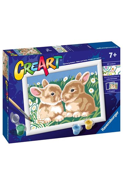 RAVENSBURGER - Create Painting By Numbers For Kids Bunnies Among Daisies